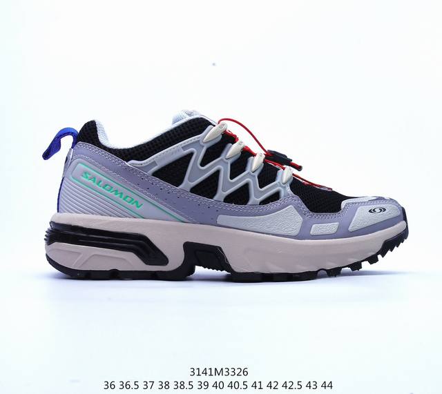 Salomon Acs Pro Advanced Ls Acs + Og 萨洛蒙 复古潮流户外机能登山功能跑鞋 鞋面以 锯齿 状的包裹系统呈现 在基色底之下加入