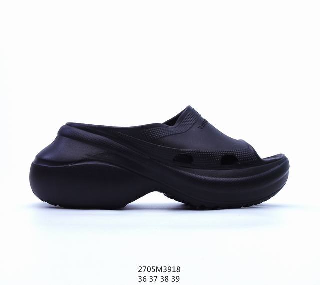 巴黎世家balenciaga X Crocs Pool Platform Slide Sandals 穆勒系列松糕厚底拖鞋式凉鞋 全新开发双层超轻 % 注塑 E