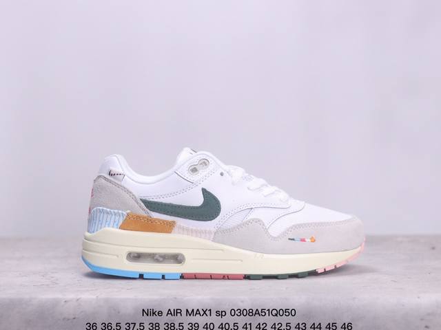 公司级耐克 Nike Air Max1 Sp混合科技 透气后掌半气垫慢跑鞋 兼具非凡优质外观和出色穿着体验 性能出众的一双透气鞋面后置半掌气垫运动鞋 货号 Dc