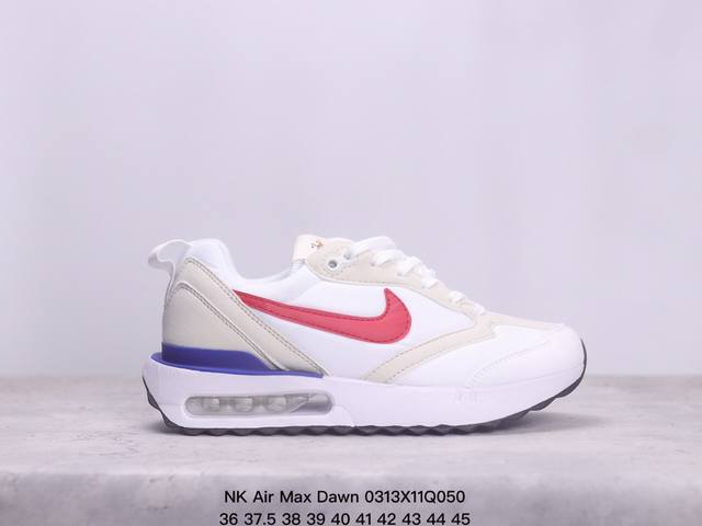 Nike Air Max Dawn 黎明系列 低帮气垫百搭休闲运动慢跑鞋 新鞋款带来新的外底和鞋帮额外尺寸为鞋子的耐久设计线条增添了新能量 从配色上彰显出浓厚的