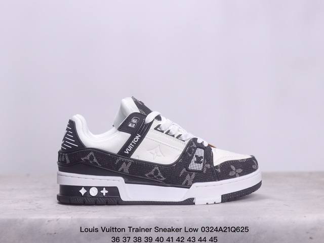 全新lv路易威登louis Vuitton Trainer Sneaker Low休闲运动文化百搭板鞋 尺码:36-45 Xm0324Q625