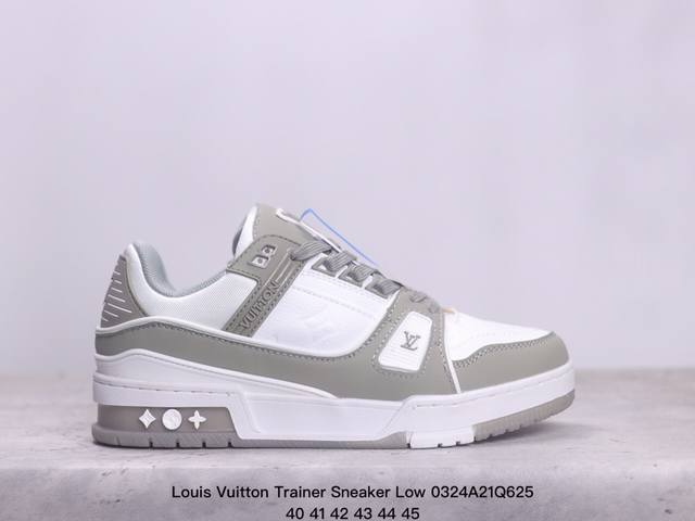 全新lv路易威登louis Vuitton Trainer Sneaker Low休闲运动文化百搭板鞋 尺码:36-45 Xm0324Q625