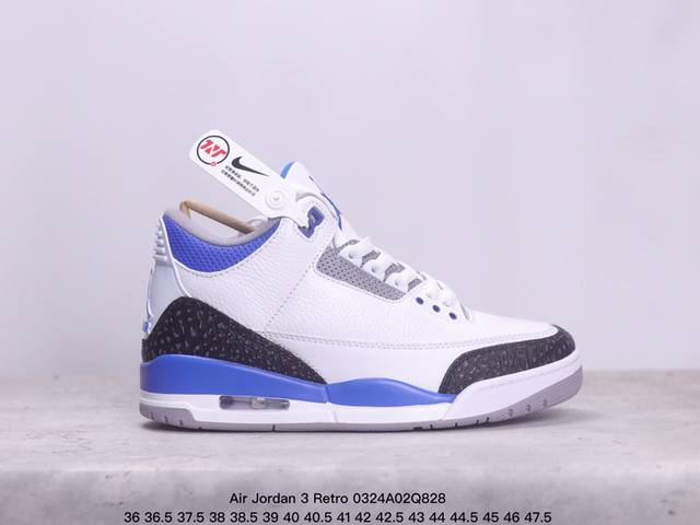 公司级air Jordan 3 Retro 复刻白水泥 Aj3 乔丹3代 Aj3 乔3 经典复刻白水泥 乔丹篮球鞋系列 鞋身以白色为主调 采用优质皮革材质搭配鞋