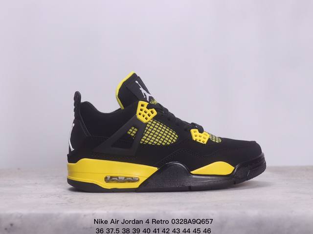 耐克nike Air Jordan 4 Retro Military Black Aj4代中帮复古休闲运动文化篮球鞋 Xm0328Q657