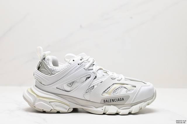 公司级高奢品牌-巴黎世家 Balenciaga Sneaker Tess S.Gomma Maille White Orange 3.0代 三代户外概念鞋 复古