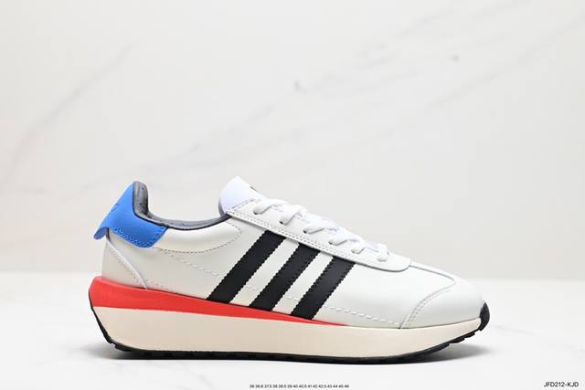 公司级阿迪达斯 Adidas Xlg 生胶厚底 秀气大方的鞋型 气质修身。以现代设计融合复古跑步和足球风，采用锦纶和绒面革鞋面，灵感源自70年代 Country