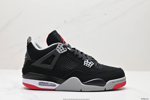 耐克nike Air Jordan 4 Retro Bred Reimagined 迈克尔 乔丹aj4代中帮复古休闲运动文化篮球鞋“皮革版黑红公牛”Dh6927