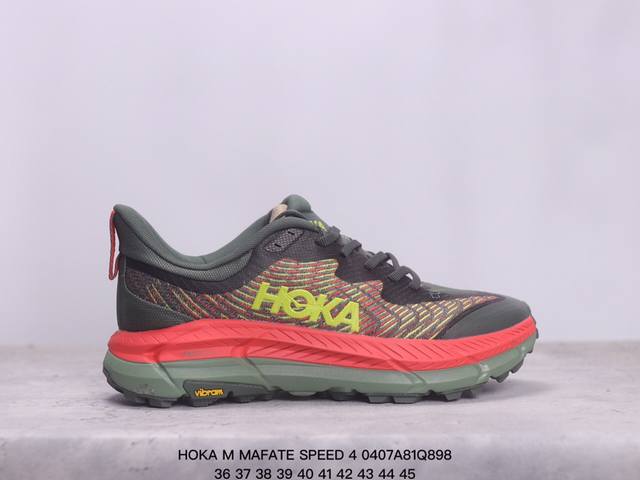 小红书推荐 Hoka M Mafate Speed 4 四代 这个品牌来自于新西兰的毛利语，Hoka表示大地，One One表示飞越，连起来就是飞越地平线，On