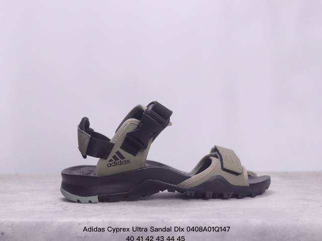 阿迪达斯 Adidas Cyprex Ultra Sandal Dlx 户外休闲沙滩鞋 Traxion耐磨防滑大底 魔术贴解构松紧带 运动凉鞋 Ef0017 E
