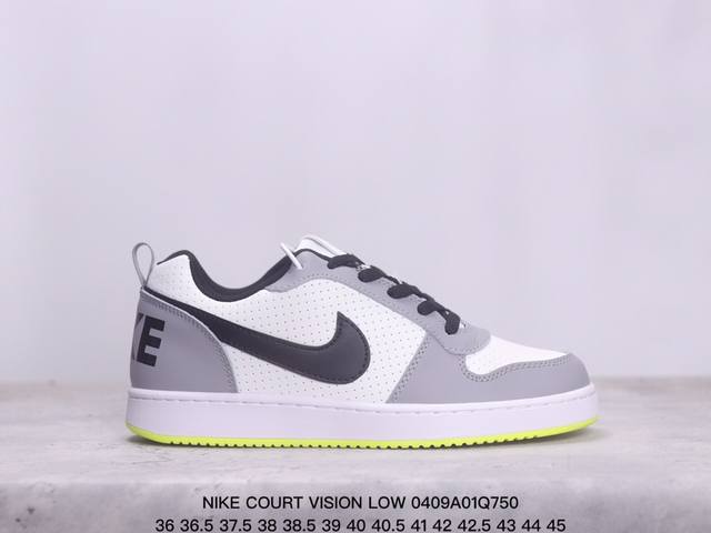 Nike Court Vision Low白宝蓝 小空军 高帮百搭透气休闲运动板鞋。 百搭单品正面、内侧、外侧、前面和后面视角看下这双白又白的小白鞋，它好像是一