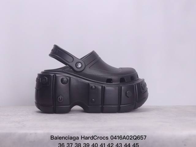 巴黎世家balenciaga Hardcrocs 时尚 套穿 拖鞋 黑色 Xm0416Q657