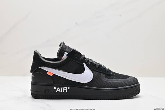 真标off-White X Nike Air Force 1 Ow联名空军一号 柠檬黄 全黑配色 鞋款延续了此次联名的设计风格，整体以白色为主调，鞋身内侧同样印