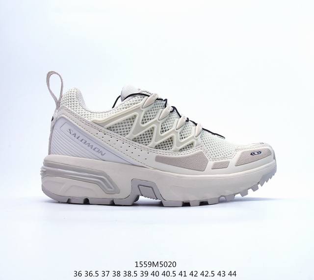 特价 Salomon Acs Pro Advanced Ls Acs + Og 萨洛蒙 复古潮流户外机能登山功能跑鞋，鞋面以“锯齿”状的包裹系统呈现 在基色底之