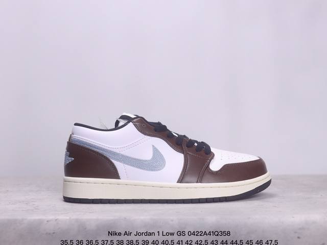 公司级摩卡纷至沓来,耐克nike Air Jordan 1 Low Gs”Mocha Blue Gray”Aj1乔丹一代低帮经典复古文化休闲运动篮球鞋“白棕摩卡