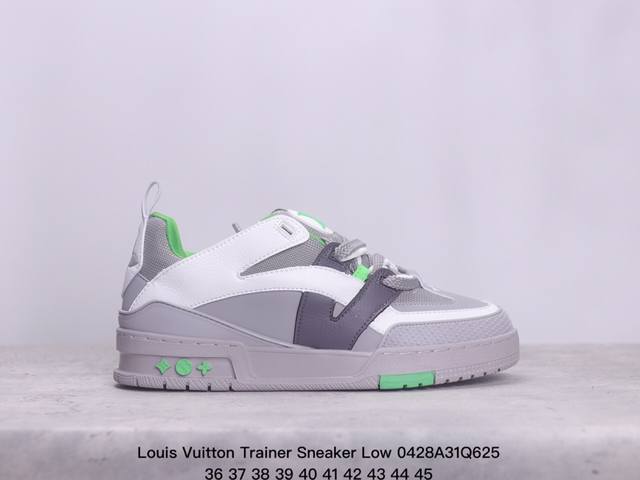 全新lv路易威登louis Vuitton Trainer Sneaker Low休闲运动文化百搭板鞋 尺码:36-45 Xm0428Q625