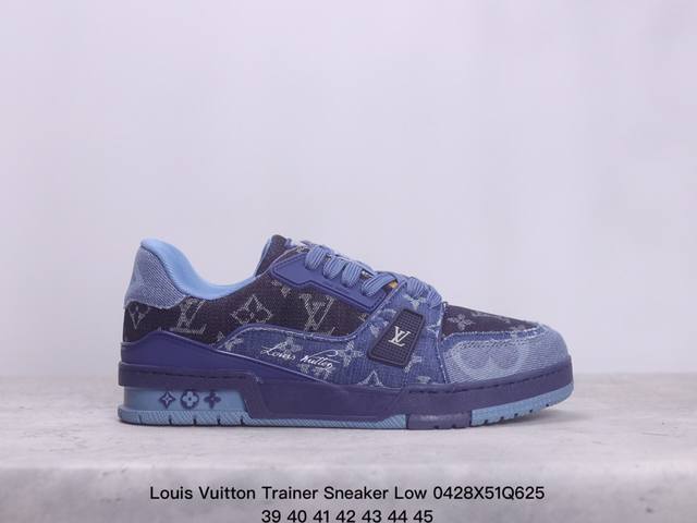 全新lv路易威登louis Vuitton Trainer Sneaker Low休闲运动文化百搭板鞋 尺码:39-45 Xm0428Q625