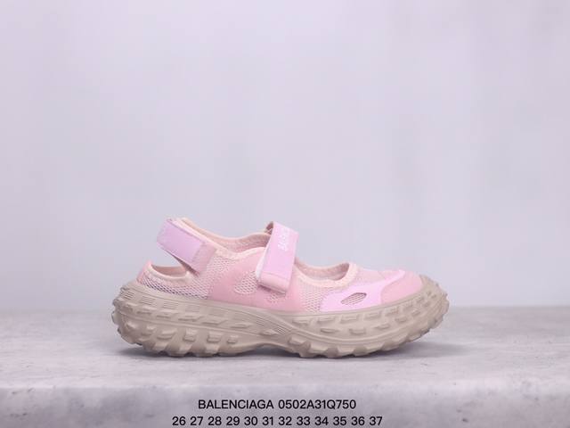 巴黎世家轻奢复古凉鞋 Balenciaga榴莲底凉鞋 Balenciaga24年新款榴莲底最新最火爆的网红款儿童包头魔术贴凉鞋网鞋巴黎世家欧洲站复古款轮胎底男女