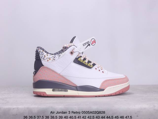 公司级air Jordan 3 Retro 复刻白水泥 Aj3 乔丹3代 Aj3 乔3 经典复刻白水泥 乔丹篮球鞋系列 鞋身以白色为主调，采用优质皮革材质搭配鞋