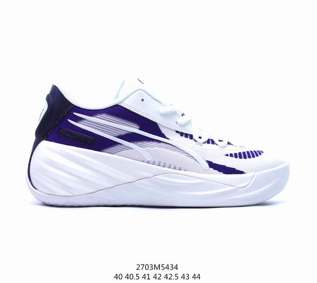 彪马 Puma 男士板鞋简约时尚低帮拼接厚底舒适耐磨all-Pro Nitro Team Puma篮球鞋 复合材料的应用，提供了出色的包裹锁定表现。系带系统也做