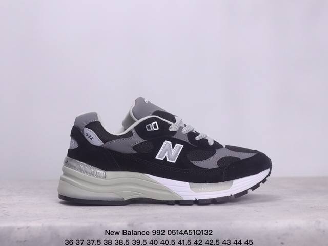 公司级新百伦 Nb New Balance M992系列复古老爹风休闲运动慢跑鞋 采用猪巴革拼接透气网眼织物鞋面#T-Beam大底提供足步弓支撑，保持步态稳定#