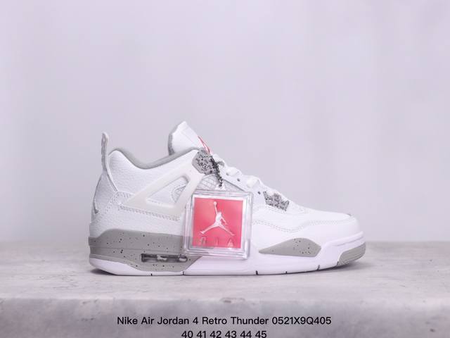 耐克nike Air Jordan 4 Retro Thunder 雷神 Aj4 乔4 迈克尔 乔丹 Aj4代 中帮复古休闲运动文化篮球鞋。秉承轻量化的速度型篮