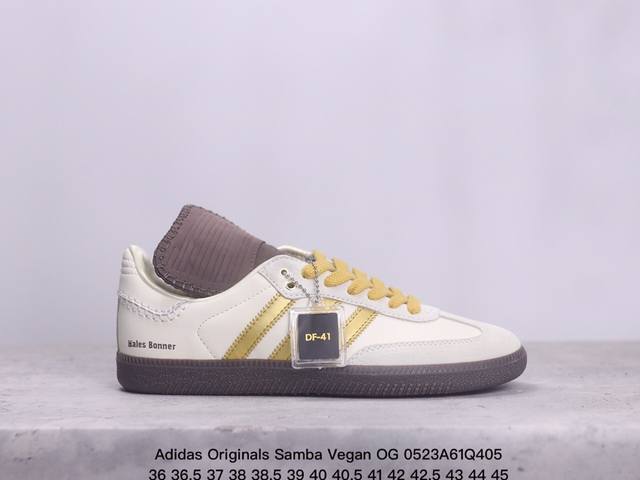 公司级阿迪达斯三叶草adidas Originals Samba Vegan Og”Spd”桑巴舞系列绅士德训足球风百搭低帮休闲运动板鞋 货号:Ie7096 尺