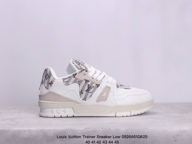 全新lv路易威登louis Vuitton Trainer Sneaker Low休闲运动文化百搭板鞋 尺码:36-45 Xm0526Q625