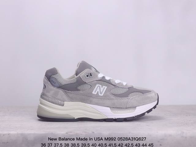New Balance新百伦nb Made In Usa M992系列美产血统经典复古休闲运动百搭老爹跑步鞋 货号：M992Gr 码数：36 37 37.5 3