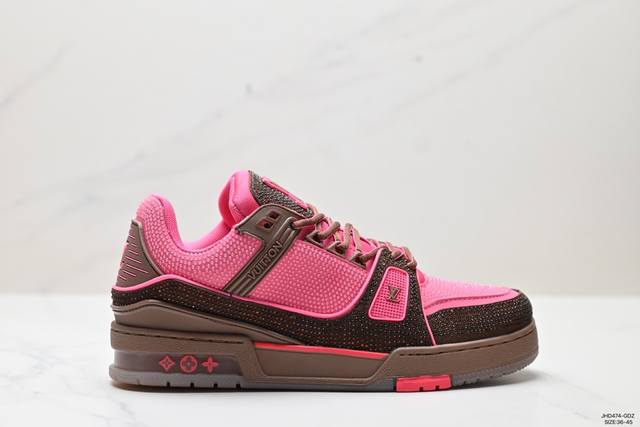 公司级lv路易威登louis Vuitton Trainer Sneaker Low休闲运动文化百搭板鞋 尺码:36-45 id:Jhd474-Gdz