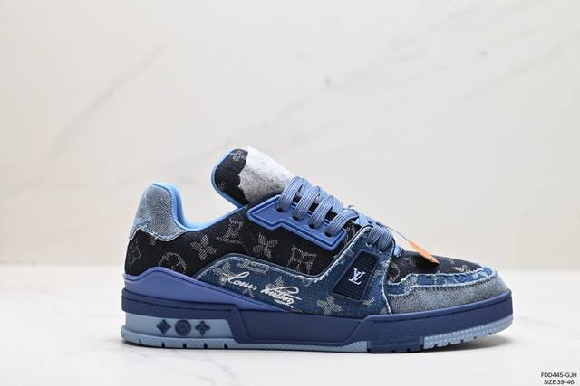 公司级louis Vuitton Trainer Sneaker Low 空胶版本 正品1：1 细节对标官网 蓝色得物外盒 独家定制 、升级版扫码秒进官 纯原代