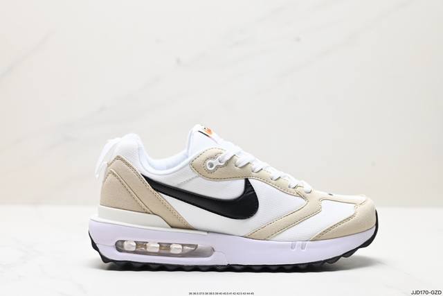 真标耐克nk Air Max Dawn 黎明系列低帮气垫百搭休闲运动慢跑鞋 采用柔软翻毛皮和透气梭织材料打造利落鞋面 中底和鞋跟融入现代感线条设计 兼具复古风格