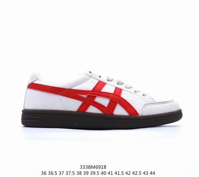 亚瑟士asics Onitsuka Tiger 德训鞋 Advanti系列复古运动鞋灵感源于经典德训鞋以1961年练习鞋为原型，鞋头设计沿用了弧形的皮面拼接，极
