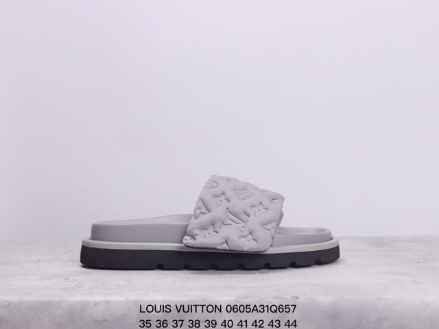 Louis Vuitton 路易威登2024最新爆款魔术贴情侣款厚底拖鞋 xm0605Q657