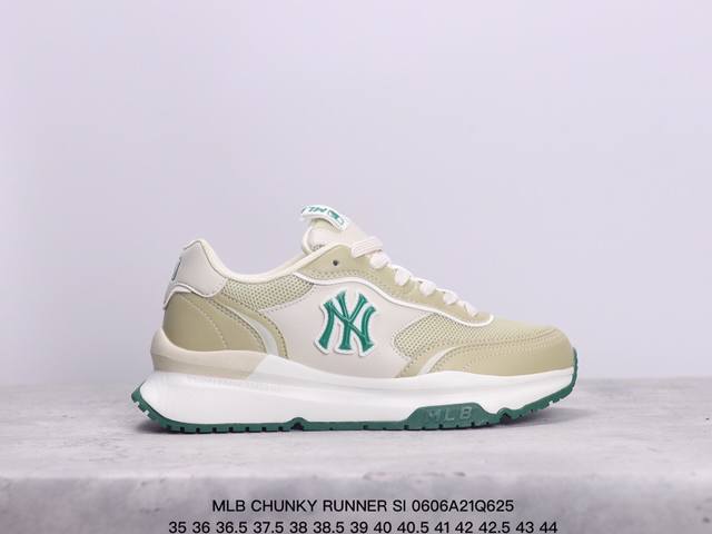 Mlb Chunky Runner Sl 低帮休闲跑步鞋 Ny印花 织物材质运动鞋 真标带半码 Size:35-44码 xm0606Q625