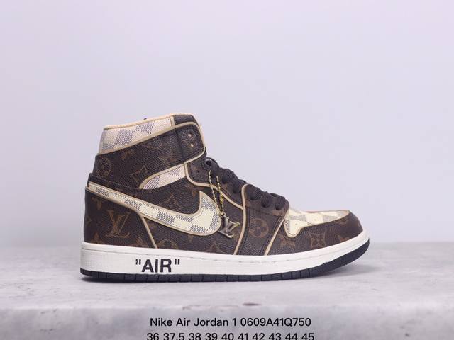 耐克nike Air Jordan 1 Aj1乔丹一代高帮lv联名复古文化休闲运动篮球鞋 xm0609Q750