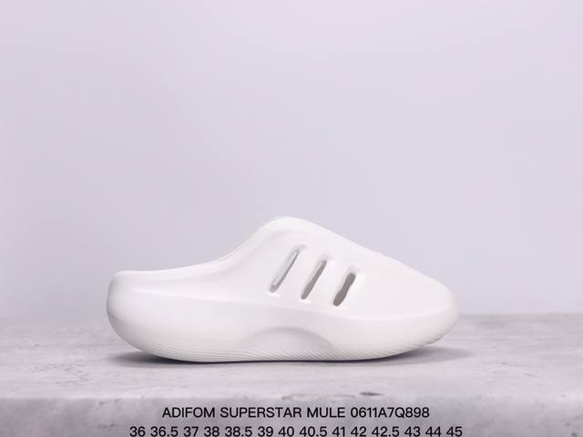 阿迪达斯 Adifom Superstar Mule拖鞋厨师鞋穆勒鞋新款拖鞋 货号:Jh6766 尺码:36 36.5 37 38 38.5 39 40 49.