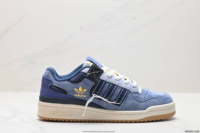 公司级阿迪达斯 Adidas Forum 84 Low Og “Bright Blue” 白蓝 低帮百搭潮流休闲运动板鞋。以复古篮球鞋的外形为基础，采用皮革拼接