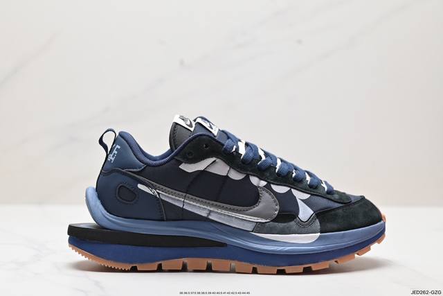 公司级耐克华夫 双勾 牛津布+翻毛皮面料 厚底 Nike Ldwaffle Sacai 原装抽屉礼盒 日式解构美学联名 重叠双钩解构设计前卫华夫变形双底休闲慢跑