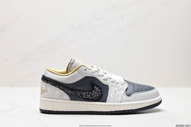 公司级从元年款汲取设计灵感,耐克nike Air Jordan 1 Low Se Phantom Denim Swoosh Aj1乔丹一代低帮经典复古文化休闲运