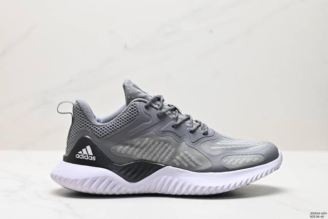 公司级阿迪达斯adidas Alphabounce M 阿尔法高弹马牌鲨鱼鳃纹大底休闲运动慢跑鞋 货号：B43615 尺码：36-45 Id:Jdd534-Gz