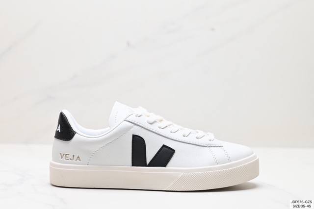 Ins爆款法国国民v字经典小白板鞋 Veja Leather Extra Sneakers 春季入夏简约百搭款 尺码:35-45 Id:Jdf575-Gzs