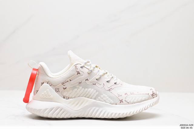 公司级阿迪 Lv Alphabounce Beyond M阿尔法 网面休闲跑步鞋 B43686 织4D鞋面春夏更加透气舒适 德国马牌橡胶大底 内附专柜脚踏防尘纸