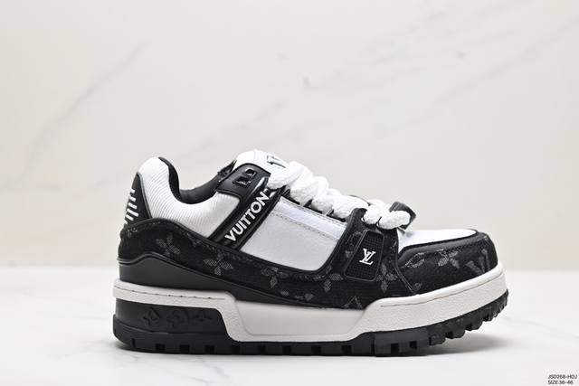 公司级全新lv路易威登louis Vuitton Trainer Sneaker Low休闲运动文化百搭板鞋 尺码:36-46 Id:Jhd268-Hdj