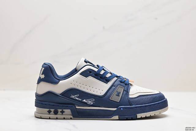 全新lv路易威登louis Vuitton Trainer Sneaker Low休闲运动文化百搭板鞋 尺码:39-45 Id:Jed355-Hdj