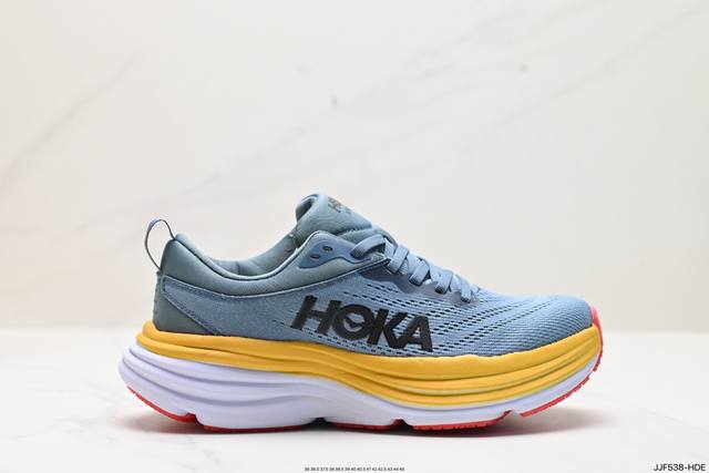 公司级小红书推荐hoka W Bondi 8全新配色 这个品牌来自于新西兰的毛利语，Hoka表示大地，One One表示飞越，连起来就是飞越地平线，One On