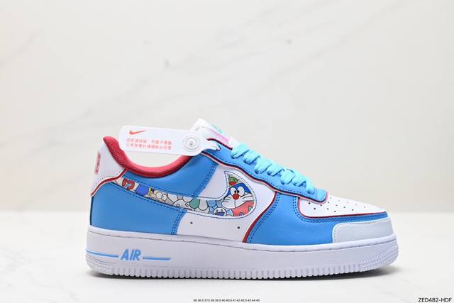 公司级超限量联名 公司级 Doraemon×Nike Air Force 1 Low叮当猫联名款 哆啦a梦空军一号低帮休闲板鞋 定制皮料 纯正空军板型 原装定制