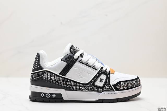 公司级全新lv路易威登louis Vuitton Trainer Sneaker Low休闲运动文化百搭板鞋 尺码:36-45 Id:Jsd129-Hdf