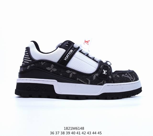 Lv路易威登louis Vuitton Trail Sneaker Low 休闲运动文化百搭篮球板鞋 致tpr光泽鞋底#耐弯折滴塑支持片#鞋垫嵌入超软脚感乳胶材