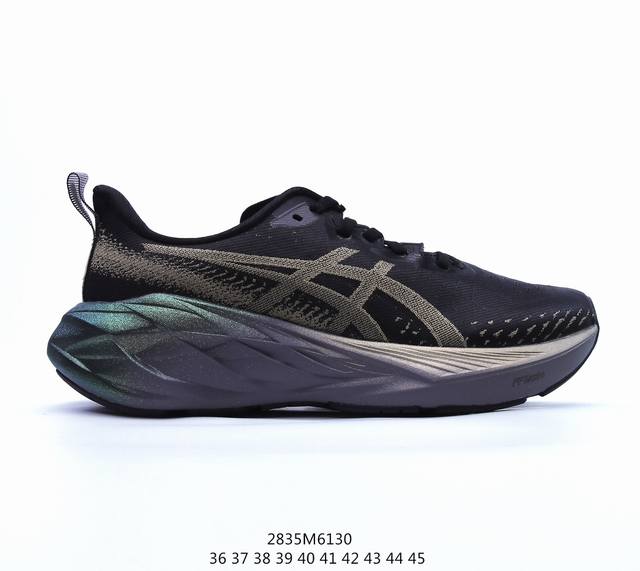 公司级asics Novablast 4 轻量跑鞋 低帮轻量透气缓震休闲运动跑步鞋 采用单丝纤维网布鞋面材质 鞋口圈柔软反绒皮材料 全新eva与obc混合发泡中