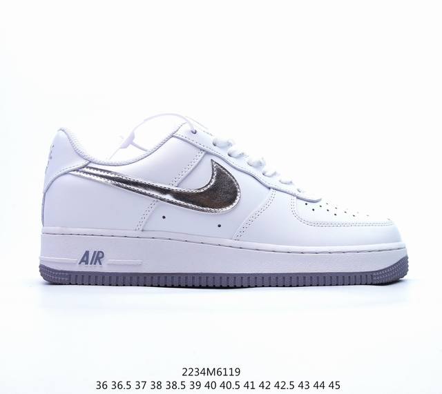 耐克nike Air Force 1 Low 空军一号低帮百搭休闲运动板鞋。柔软、弹性十足的缓震性能和出色的中底设计，横跨复古与现代的外型结合，造就出风靡全球三